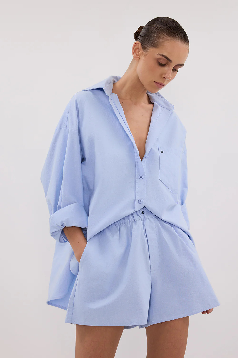 RHEA BLUE COTTON SHORT | DISSH