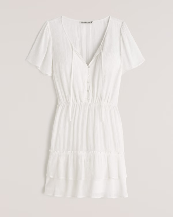 Women's Easy Waist Tiered Mini Dress | Women's Dresses & Jumpsuits | Abercrombie.com | Abercrombie & Fitch (US)