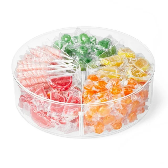 The Home Edit Clear Plastic High Wall Turntable Organizer with Removable Dividers, 12in x 12in x ... | Walmart (US)