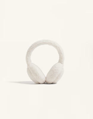 OYSHO Faux-shearling-style ear muffs in ecru | ASOS | ASOS (Global)