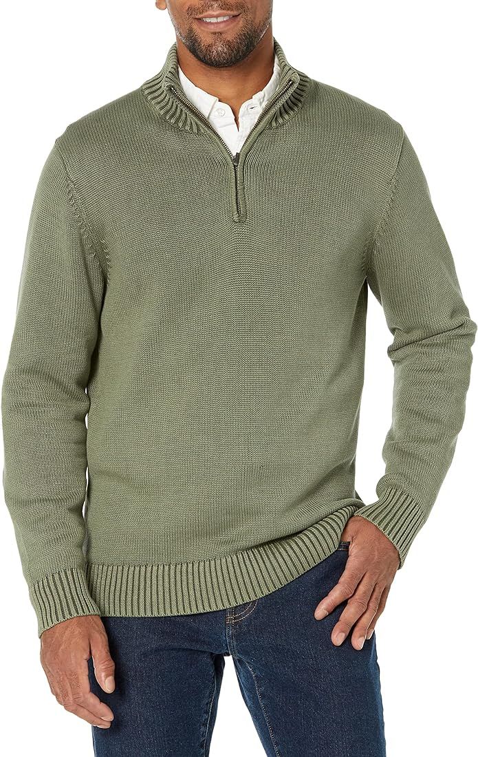 Goodthreads Men's Soft Cotton Quarter-Zip Sweater | Amazon (US)
