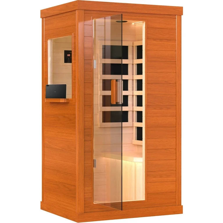 1 Person Infrared Sauna, Okoume Wood Far Infrared Saunas for Home, 900watt Indoor Personal Sauna ... | Walmart (US)
