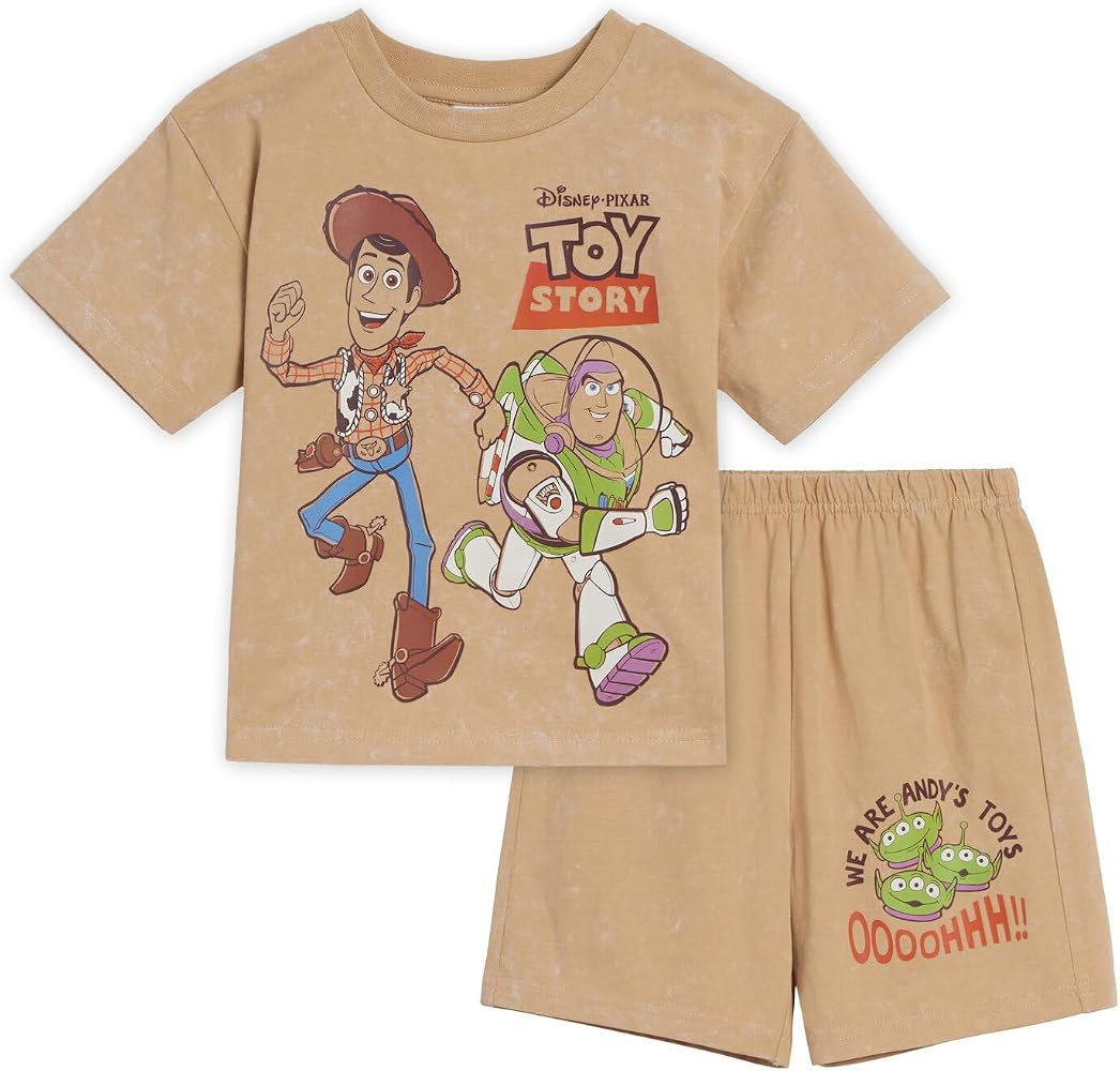 Disney Mickey Mouse Lion King Toy Story Cars French Terry T-Shirt & Shorts Set Infant to Big Kid ... | Amazon (US)