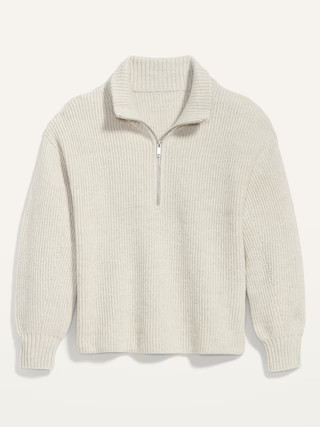 Rib-Knit Quarter-Zip Sweater for Women | Old Navy (US)