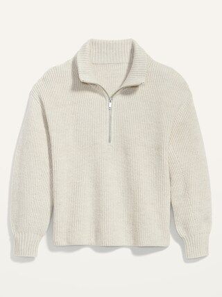 Rib-Knit Quarter-Zip Sweater for Women | Old Navy (US)