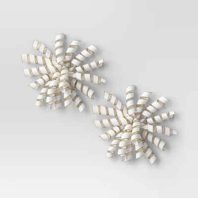 2ct Christmas Modern Warmth Premium Curl Swirl Gold/White - Wondershop™ | Target