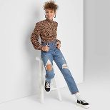 Women's High-Rise Distressed Straight Ankle Length Jeans - Wild Fable™ Light Wash | Target