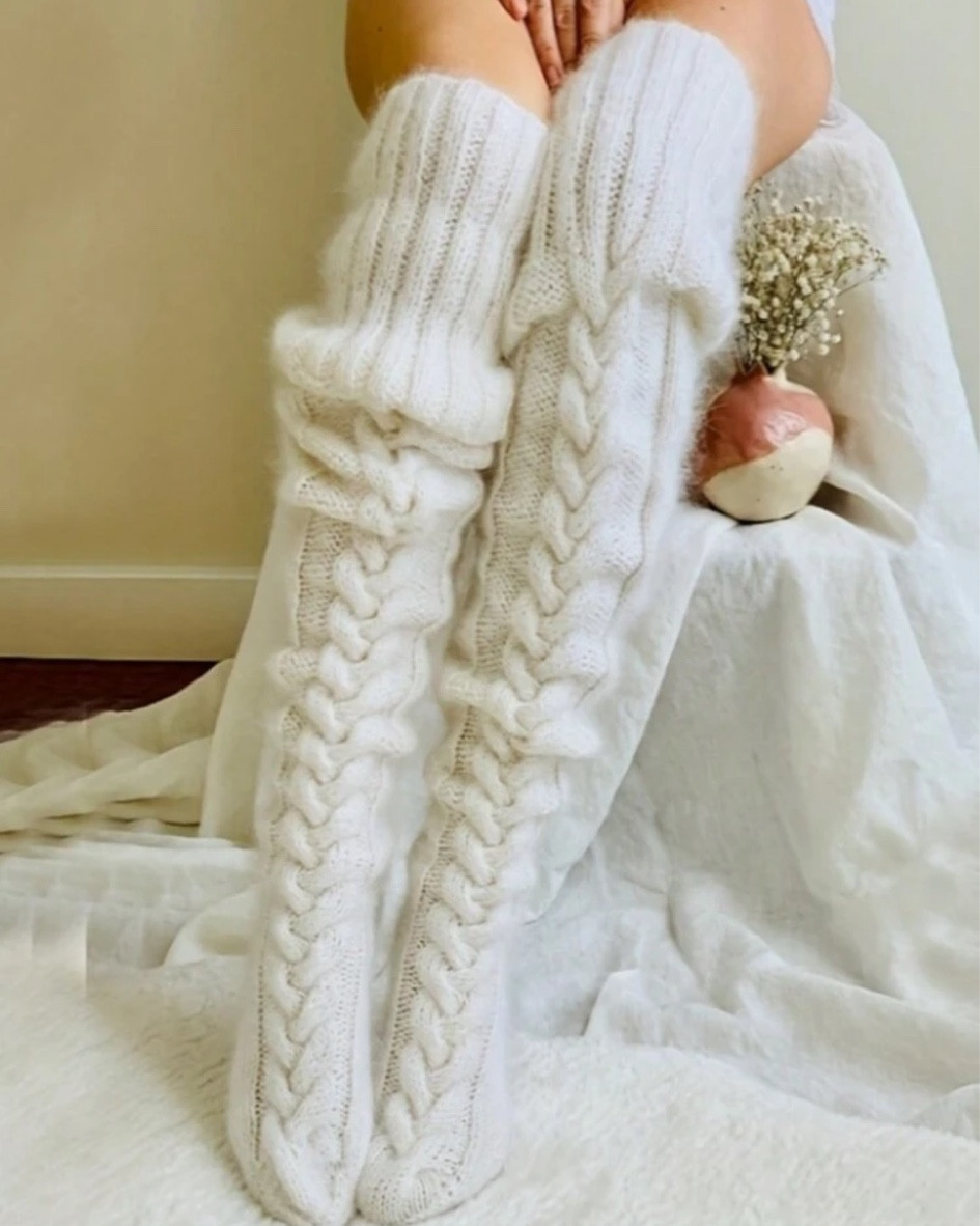 Cable knit over the knees socks 

#LTKwinter