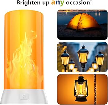 2PCS LED Flame Light, USB Rechargeable Flame Effect Light, Flame Lamp with Remote & Timer, Waterp... | Amazon (US)