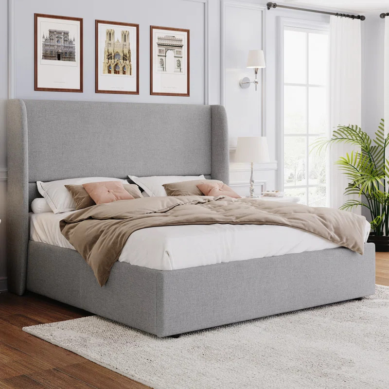 Craciunita Upholstered Wingback Storage Bed | Wayfair North America