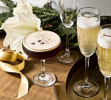 Etched Gold Rim Coupe Glasses - Set of 4 | Pottery Barn (US)