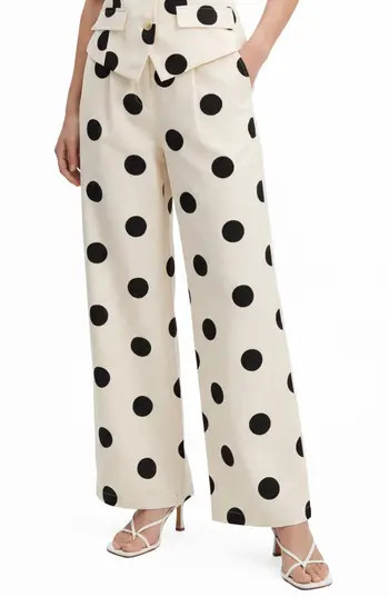 BY DESIGN Maude Polka Dot Wide Leg Pants in Harper Dot at Nordstrom Rack, Size Small | Nordstrom Rack