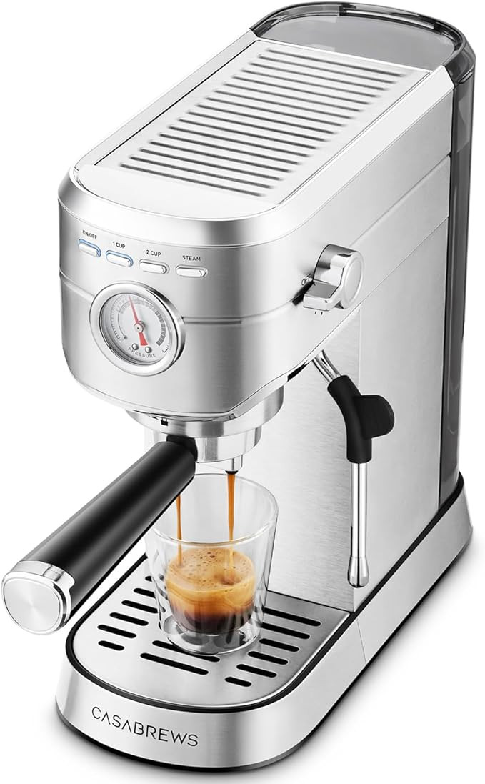 CASABREWS CM5418 Espresso Machine 20 Bar, Compact Espresso Maker with Steam Milk Frother, Stainle... | Amazon (US)