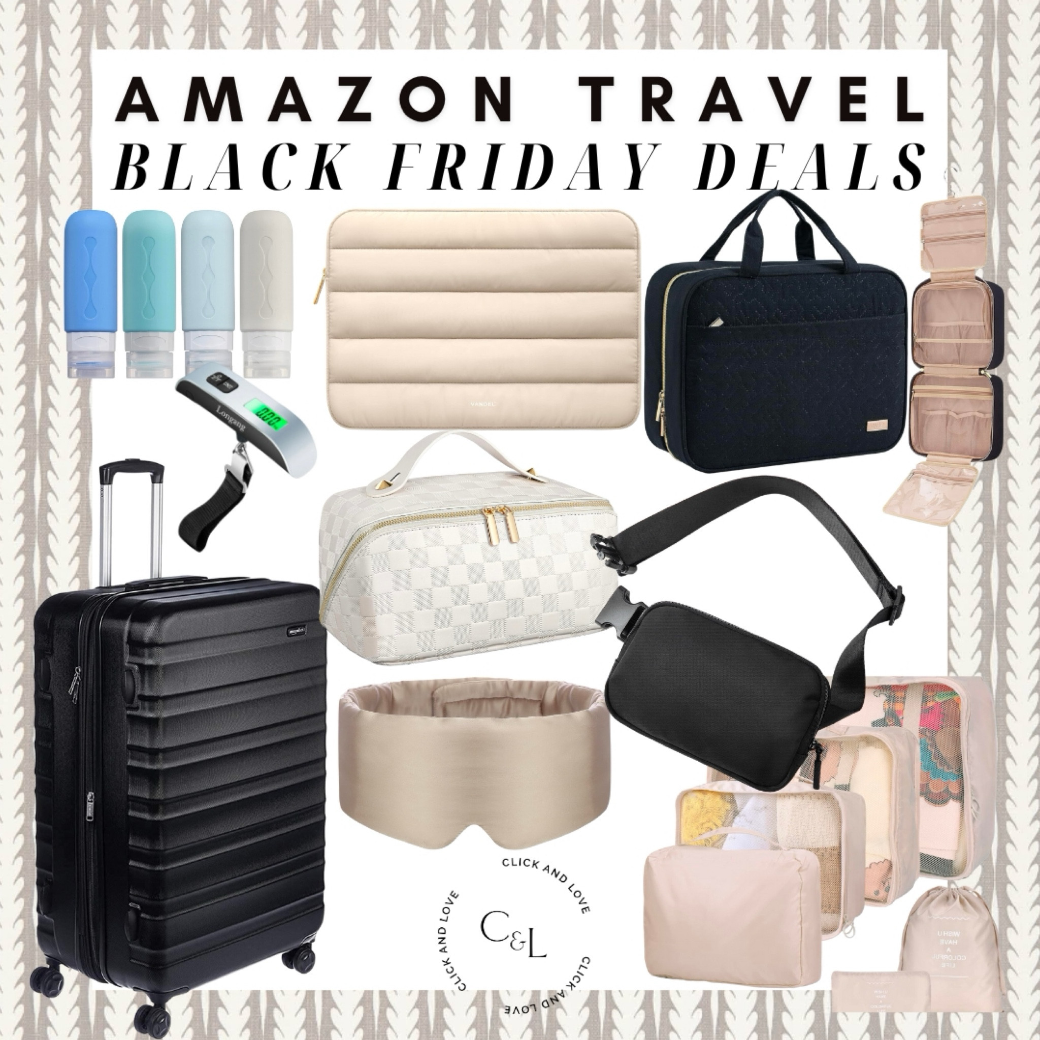 Amazon travel Black Friday deals! Travel essentials you need for your next car or plane trip. 

Amazon deal, Amazon steals, travel finds, travel essentials, luggage, toiletry bag, belt bag, crossbody bag, packing cubes, travel organizers, laptop sleeve, TSA bottles, makeup bag, cosmetic bag, eye mask, silk sleeping mask

#LTKsalealert #LTKCyberWeek #LTKtravel