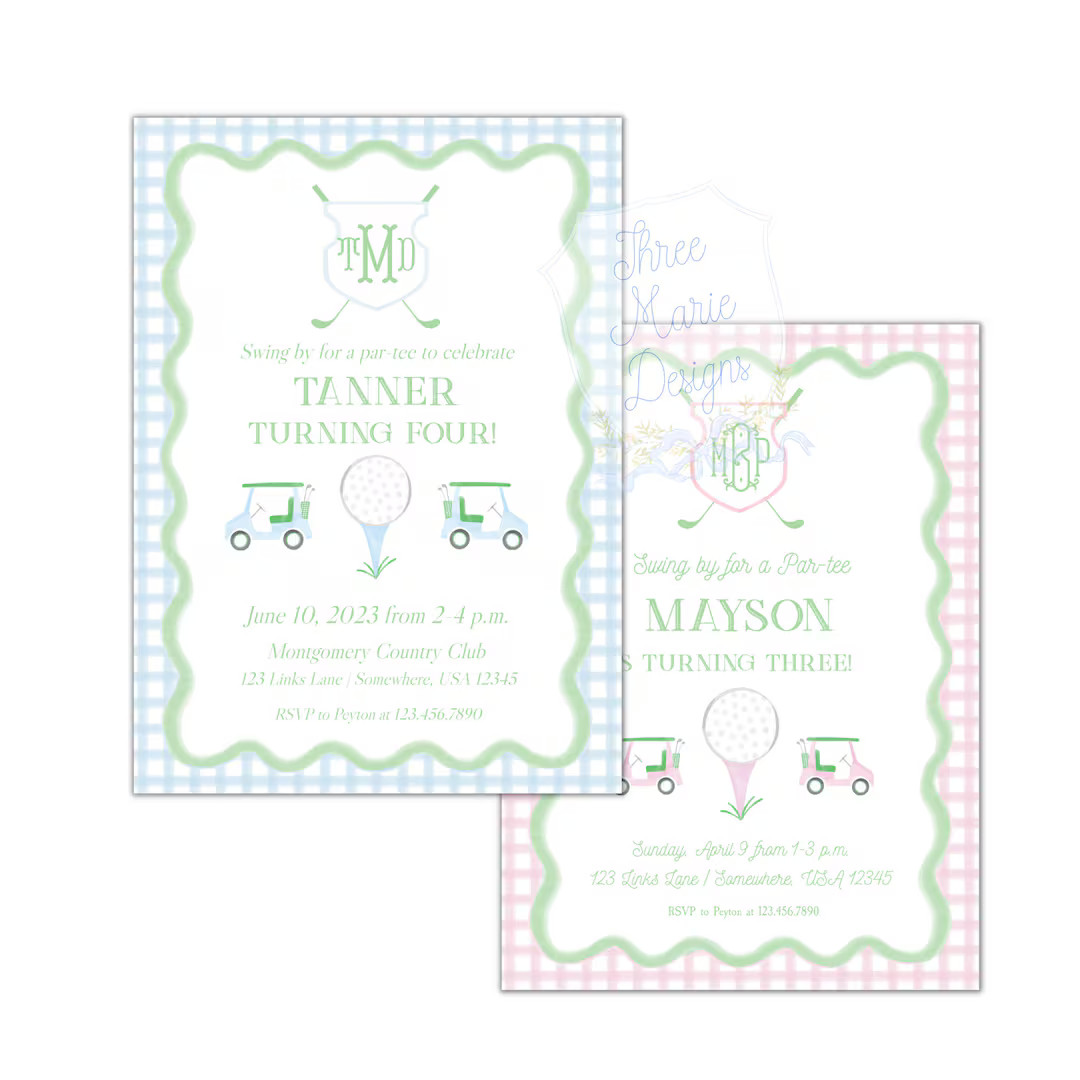 Preppy Golf Birthday Invite Self-editable Par TEE Invitation FORE Invite Watercolor Golf Invitati... | Etsy (US)