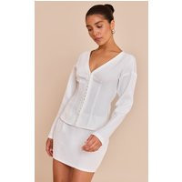 Petite White Mid Rise Mini Skirt | PrettyLittleThing US