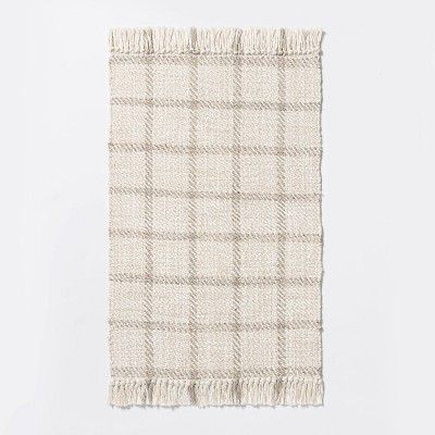 2'1"x3'2" Woven Indoor/Outdoor Rug with Fringe Linen - Threshold™ designed with Studio McGee | Target