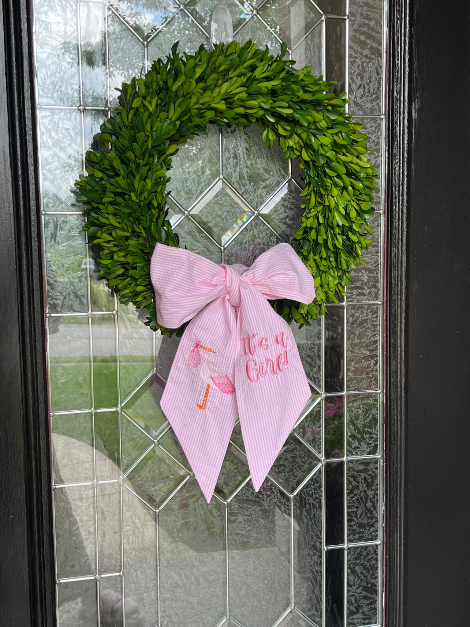 It’s a girl - wreath sash🩷 I also linked the boy version. 

Etsy - preppy - southern charm - wreath sash - decor - bump - mama to be - expecting moms - pregnancy - pregnant - newborn - maternity - new baby - family - home decor - outdoor decor - grandmillennial decor - classic decor - 
Under $50 - boxwood wreath - Amazon wreath 

#LTKFindsUnder50 #LTKHome #LTKSeasonal