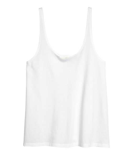 H&M - Cotton Jersey Tank Top - White - Women | H&M (US)