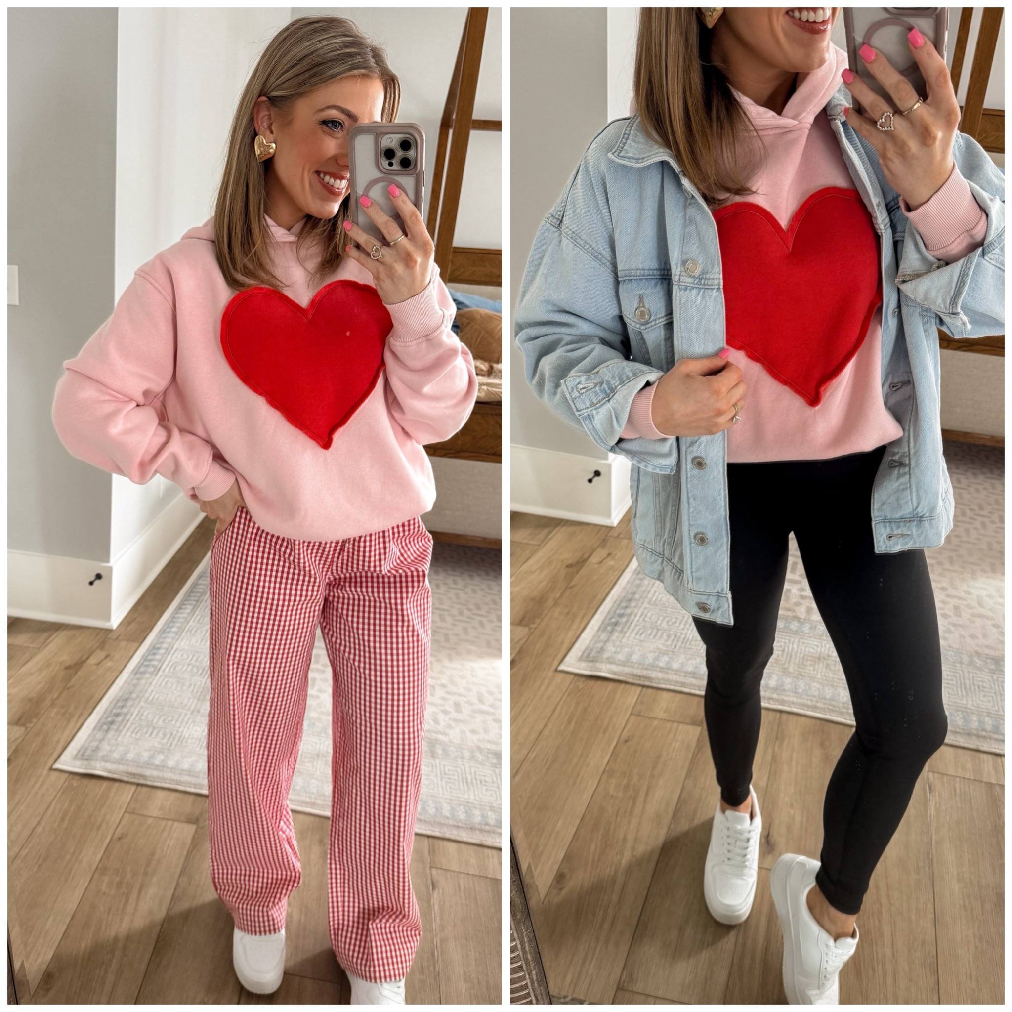 Target Valentine outfits that are way too cute to pass up ❤️ This new graphic heart hoodie is the perfect mix of cozy and festive, and I’m obsessed with how it pairs with these adorable gingham pants — especially the sweet heart detail on the back! Such a fun, feel-good look for Valentine’s Day, weekend errands, school drop-off, or lounging at home while still feeling cute. Easy to layer with a denim jacket or wear on its own, and everything feels comfy without sacrificing style. If you love affordable Target fashion, Valentine’s Day outfits, and playful everyday looks, this combo is such a win.

#TargetStyle #TargetFinds #ValentinesOutfits #HeartHoodie #GraphicHoodie #GinghamPants #ValentineDetails #CasualValentines #EverydayStyle #AffordableFashion #MomStyle #WeekendOutfits #CuteAndComfy #StyleInspo