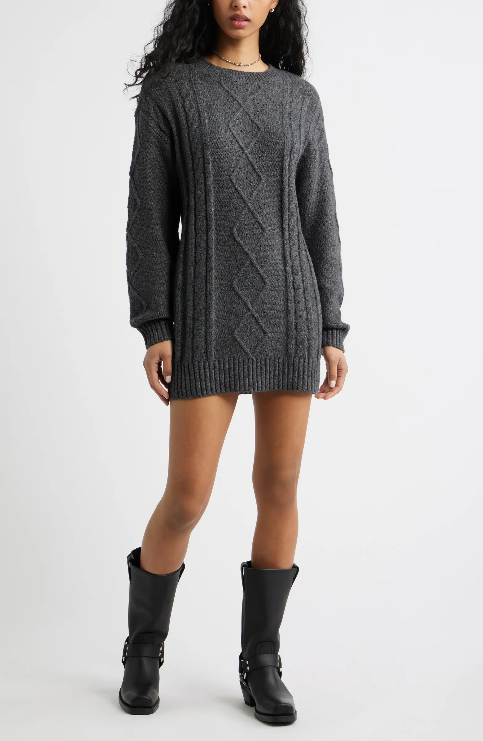 Long Sleeve Cable Knit Sweater Dress | Nordstrom