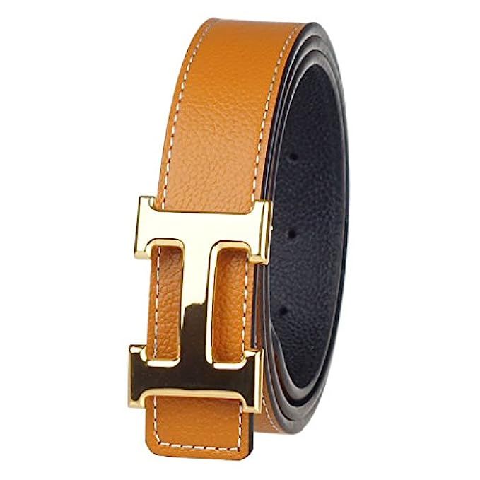 G-FOR Women H Reversible Leather Belt With Removable Buckle | Amazon (US)