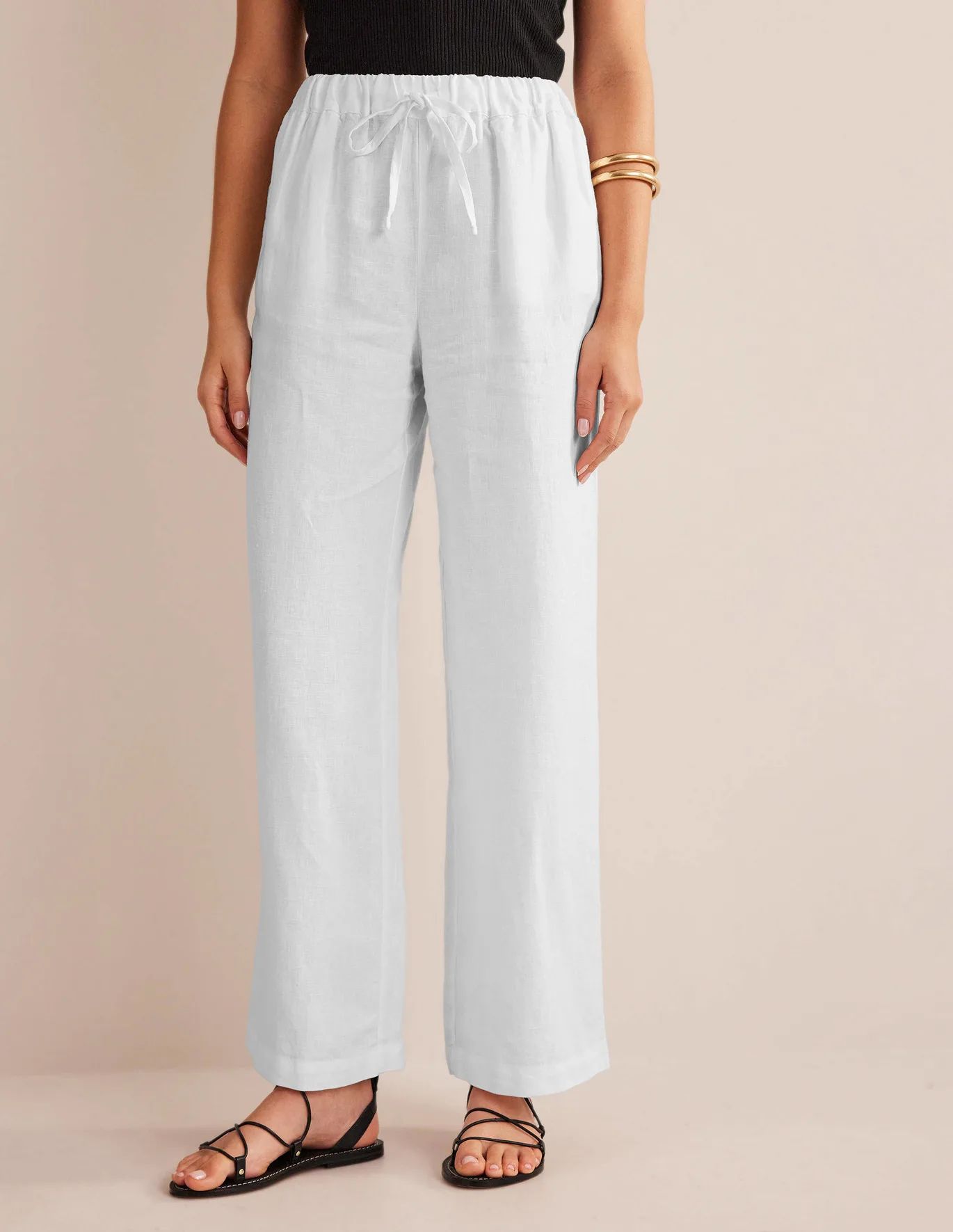 Relaxed Pull-on Linen Trousers | Boden (US)