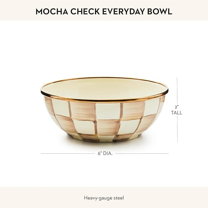 MACKENZIE-CHILDS Enamel Everyday Bowl, Serving Bowl for Entertaining, Small, Brown-and-White Moch... | Amazon (US)