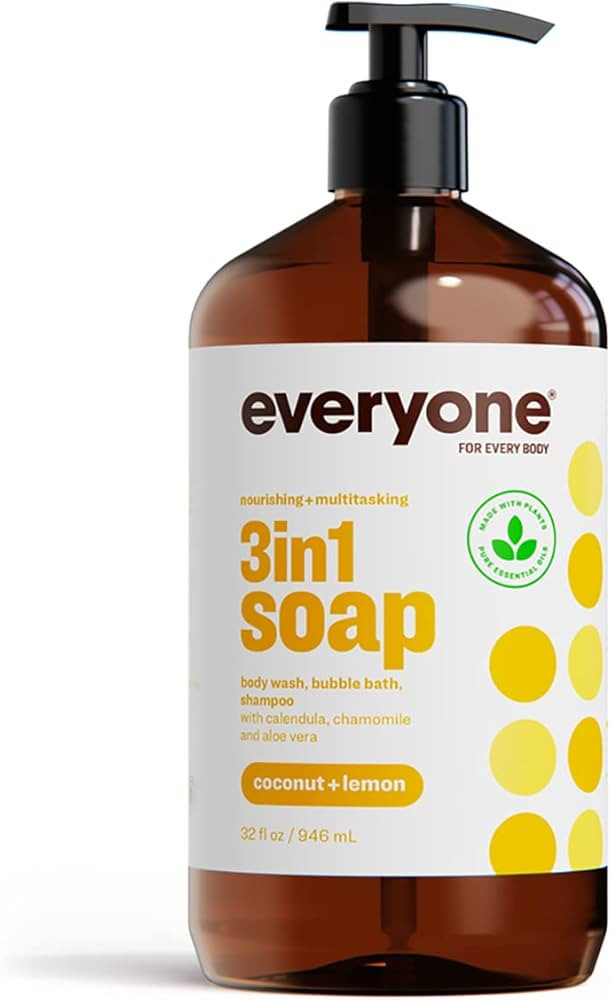Everyone for Every Body 3-in-1 Soap - Body Wash, Shampoo, and Bubble Bath - Coconut + Lemon, 32 O... | Amazon (US)
