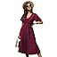 Floerns Women's Polka Dots Short Sleeve Wrap V Neck Belted A Line Pleated Midi Dress | Amazon (US)