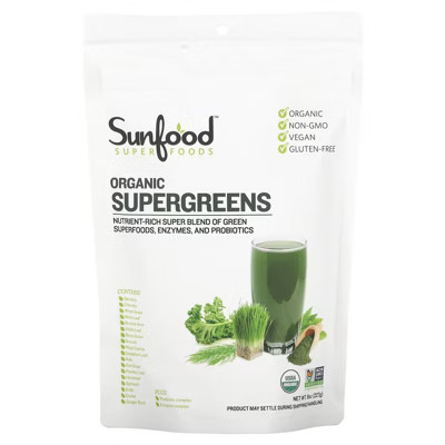Sunfood Organic Supergreens, 8 oz (227 g) | Target