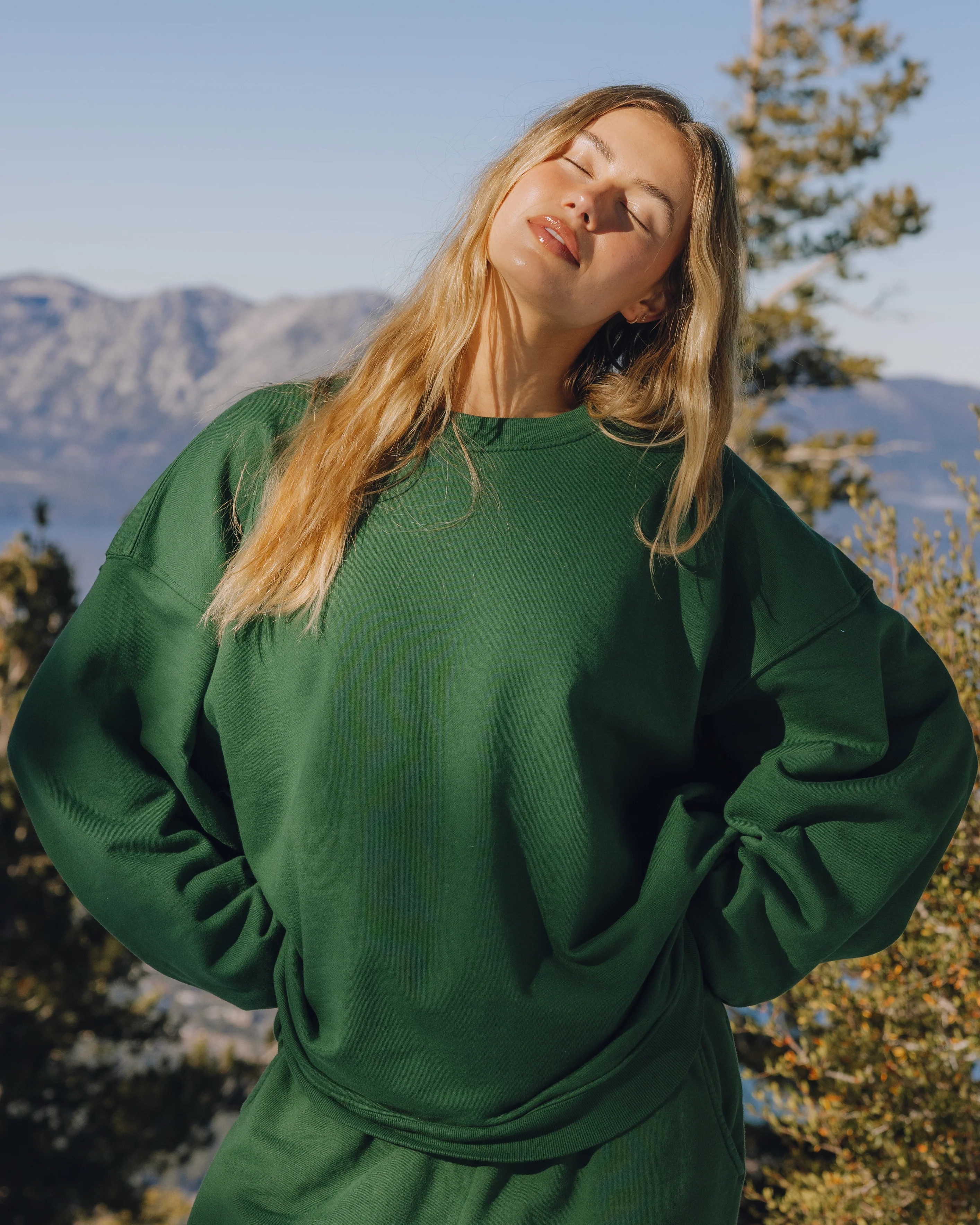 Unisex Oversized Crew - Forest Green | Daily Drills LLC