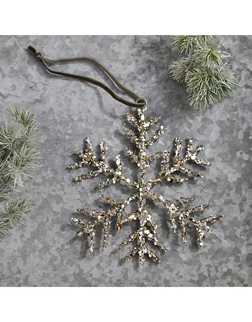 Glitter Snowflake Decoration – 12cm | The White Company (UK)