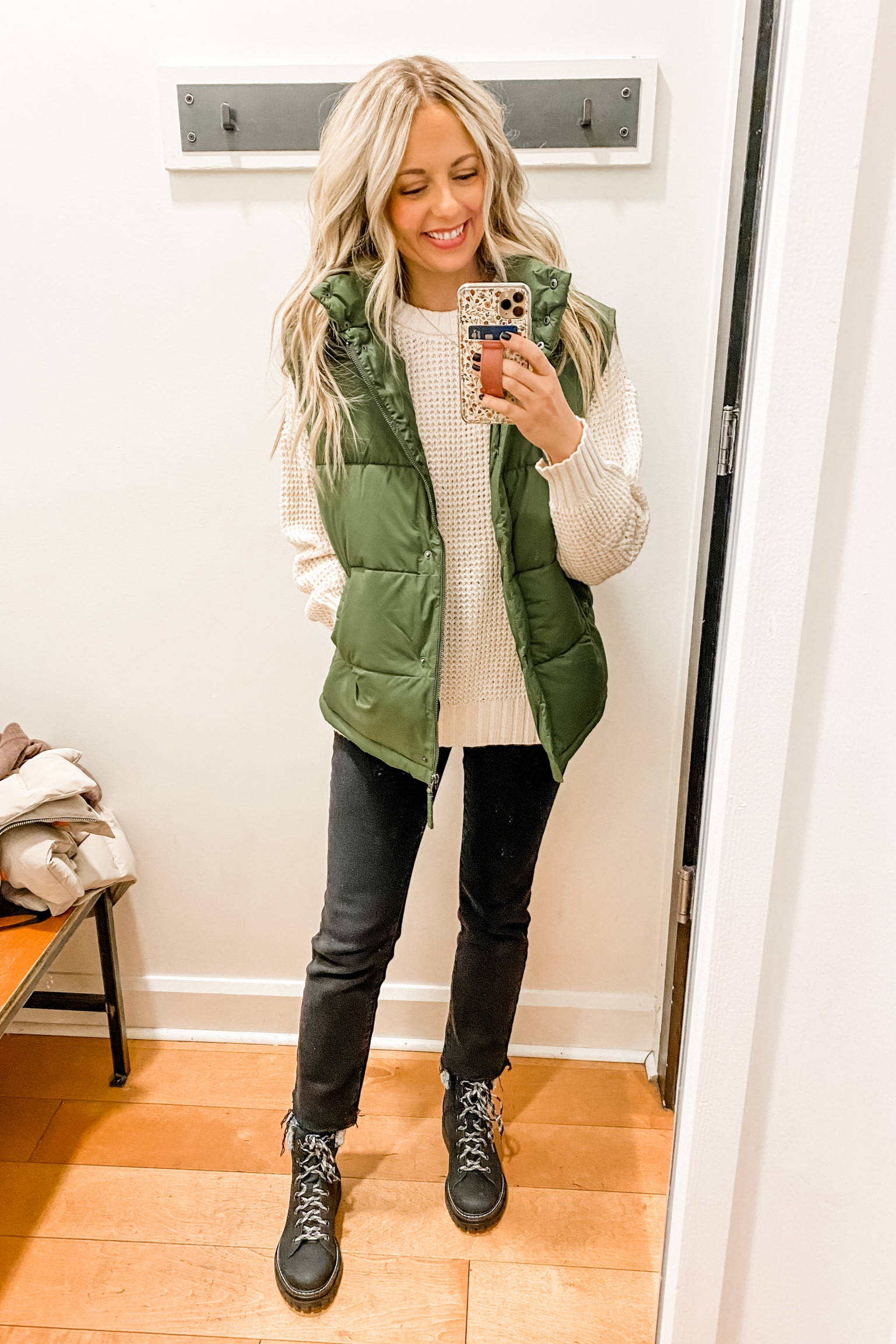 American Eagle green oversized women’s hooded vest on sale for 50% off! Also comes in white. Runs big - I’m wearing a size XS  

#LTKunder50 #LTKstyletip #LTKsalealert