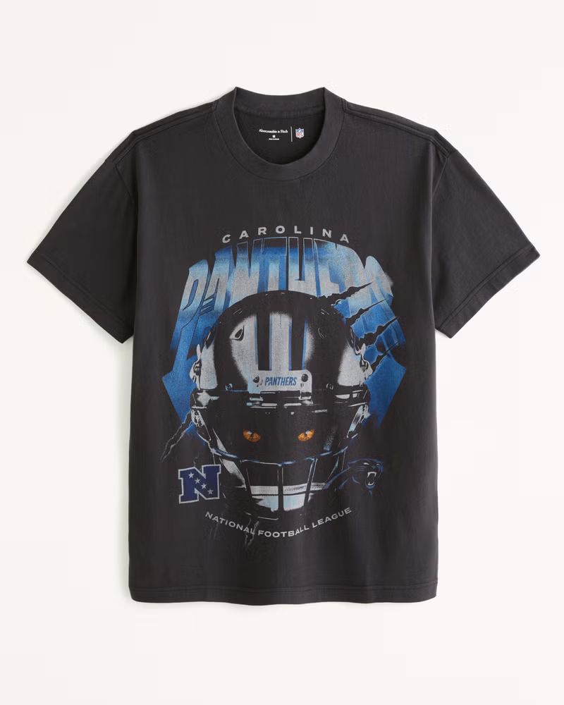 Abercrombie & Fitch Men's Carolina Panthers Graphic Tee in Dark Grey - Size L TALL | Abercrombie & Fitch (US)