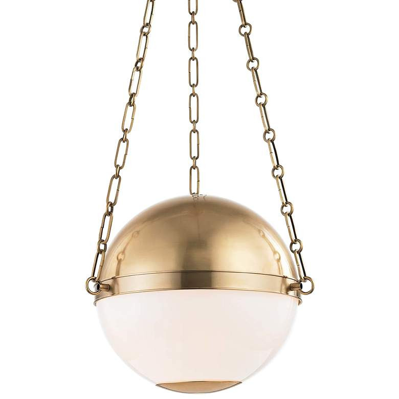Sphere No.2 16 1/2" Wide Aged Brass Pendant Light - #65E47 | Lamps Plus | Lamps Plus