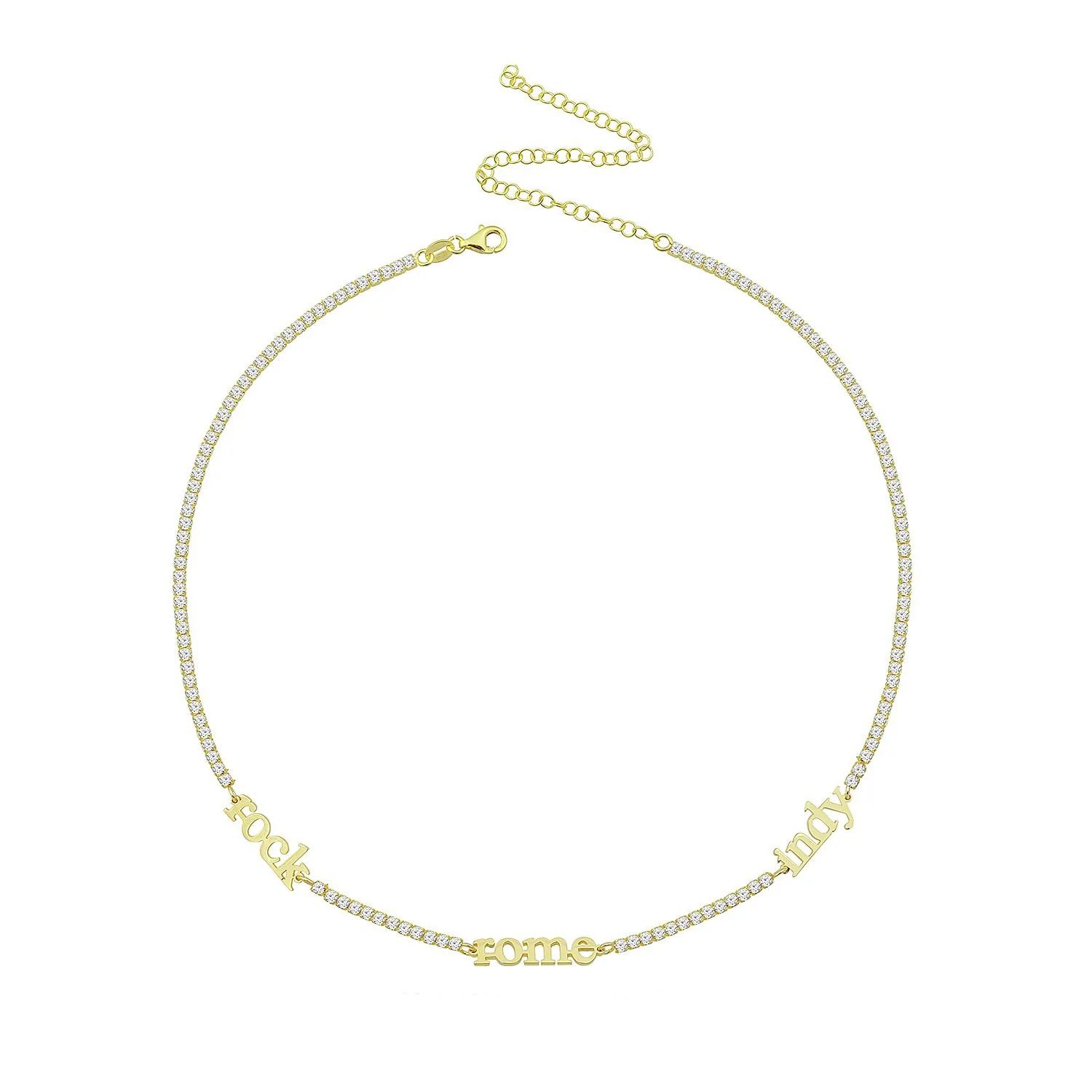 Custom Tennis Chain My Mantra / Name Necklace | The Sis Kiss