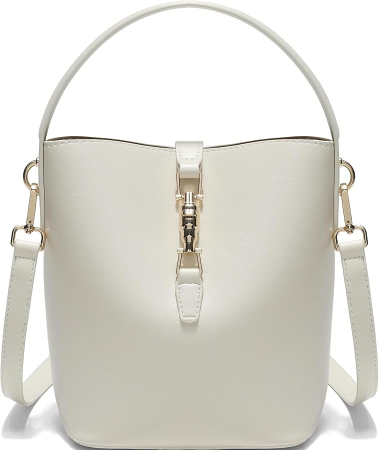 GEMIU Leather Bucket Bag, Crossbody Bags for Women, Classic Simple Shoulder Purses Handbag with A... | Amazon (US)