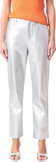 Shiny Straight Leg Faux Leather Pants | Nordstrom