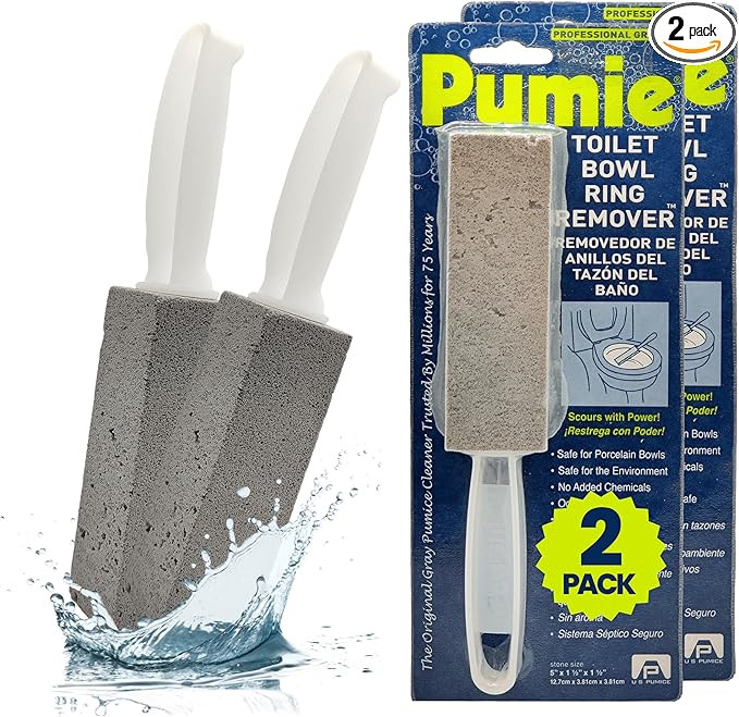 PUMIE Pumice Stone Toilet Bowl Cleaner (2-Pack) - Toilet Pumice Stone with Handle - Heavy Duty Sc... | Amazon (US)