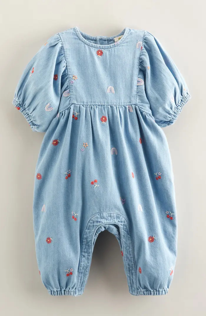 Tucker + Tate Embroidered Denim Bubble Romper | Nordstrom | Nordstrom