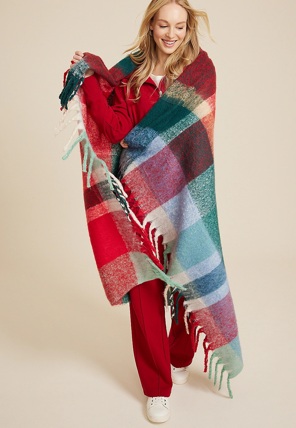 Fireside Brushed Flannel Throw Blanket | Maurices