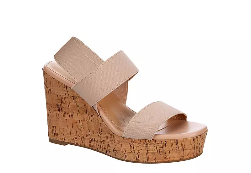 Limelight Womens Davina Wedge Sandal - Beige | Rack Room Shoes