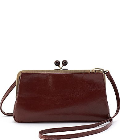 HOBO Lauren Frame Tortoise Resin Kisslock Closure Crossbody Bag - Chocolate | Dillard's