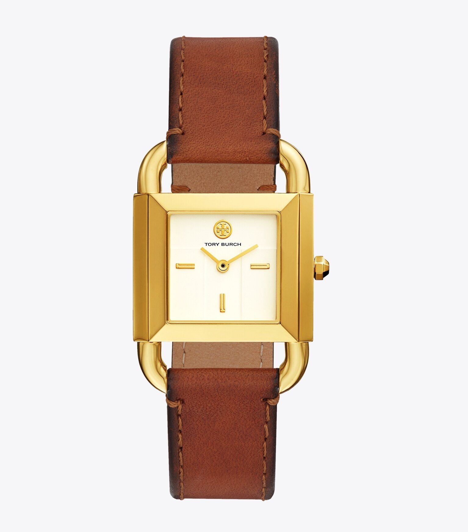 Phipps Watch, Luggage Leather/Gold-Tone, 24 X 24 MM | Tory Burch (US)