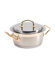 Made In Italy Stainless Steel 3.8qt 24kt Gold Plated Stockpot | TJ Maxx