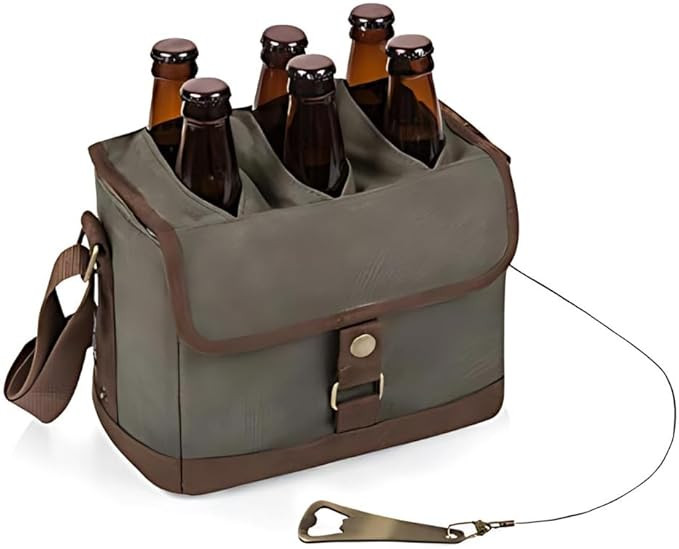 PICNIC TIME Beer Caddy with Beer Bottle Opener, 6-Pack Drink Caddy, Beer Cooler Tote, Beer Gifts ... | Amazon (US)