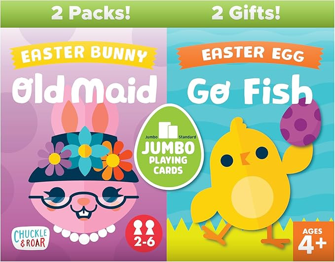 Chuckle & Roar - Easter Old Maid and Go Fish - Basket Stuffer - 2 Game Pack - Ages 3 and Up | Amazon (US)