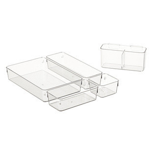 Everything Organizer® 3-Tier Cart Organizer Kit Clear Pkg/5 | The Container Store