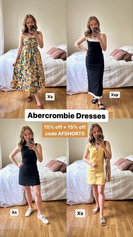 Abercrombie dresses on sale use code AFKATHLEEN 
Xs in all. Xs petite in long black dress
Summer dresses, summer outfits

#LTKSeasonal